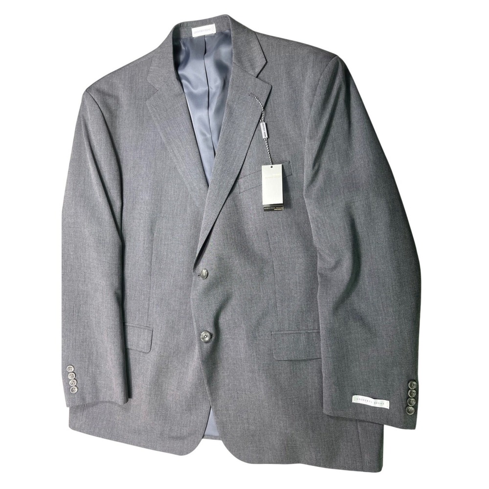 Geoffrey Beene Mens 48R 40x30 Gray 2 Piece Suit NWT Blazer Dress Pants